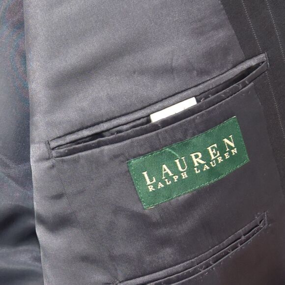 Lauren Ralph Lauren Sport Coat 44R Dark Navy Pinstripe 100% Wool - Picture 5 of 10